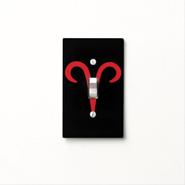 ARIES Red Astrology Zodiac March April Birthday Light Switch Cover (In Situ)
