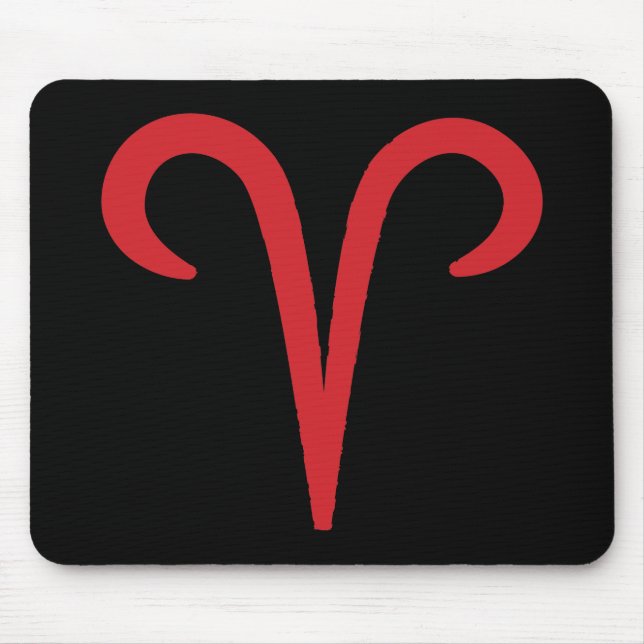 ARIES Red Astrology Zodiac March April Birthday Mouse Pad (Front)