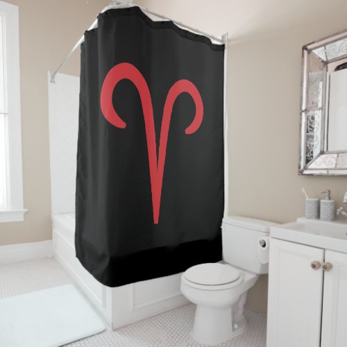 ARIES Red Astrology Zodiac March April Birthday  Shower Curtain