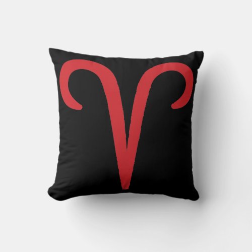 ARIES Red Astrology Zodiac March April Birthday Throw Pillow