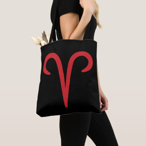 ARIES Red Astrology Zodiac March April Birthday Tote Bag