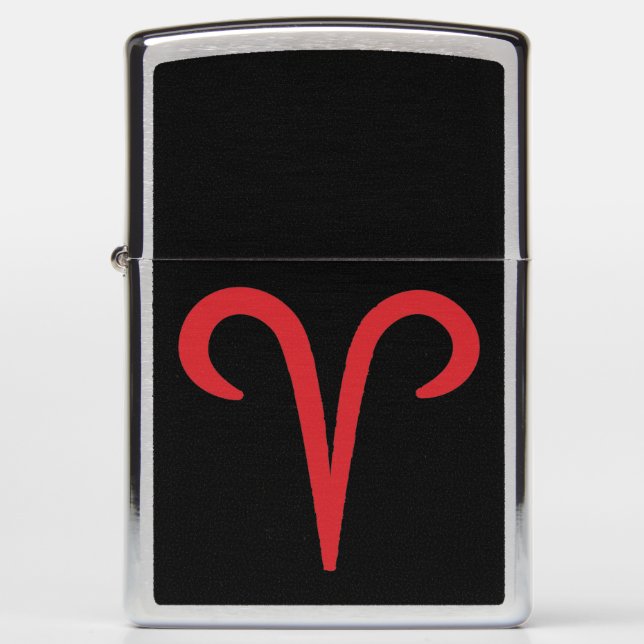 ARIES Red Astrology Zodiac March April Birthday Zippo Lighter (Front)