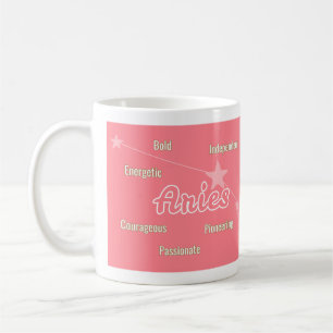 Aries Red Watercolour Astrology Zodiac Sign Mug