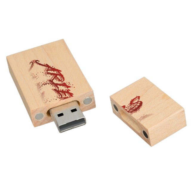 Aries Reflection Wood Flash Drive (Angled)