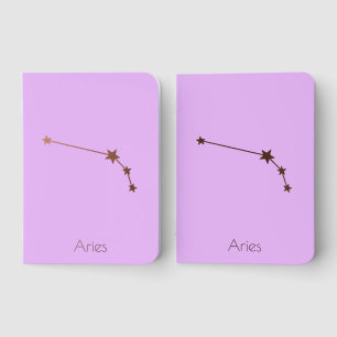 Aries Rose Gold Foil Pocket Notebook Set
