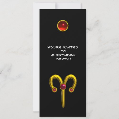 ARIES RUBY   bright yellow black red Invitation