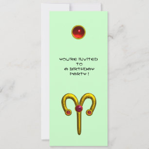 ARIES RUBY , bright yellow green red Invitation