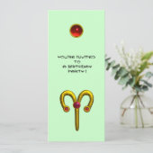 ARIES RUBY ,  bright yellow green  red Invitation (Standing Front)