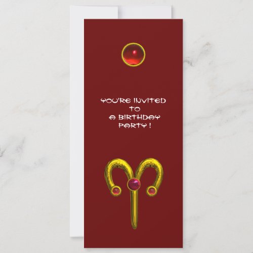 ARIES RUBY   bright yellow  red Invitation