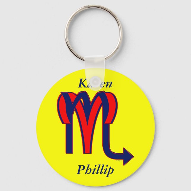 Aries & Scorpio Keychain (Front)