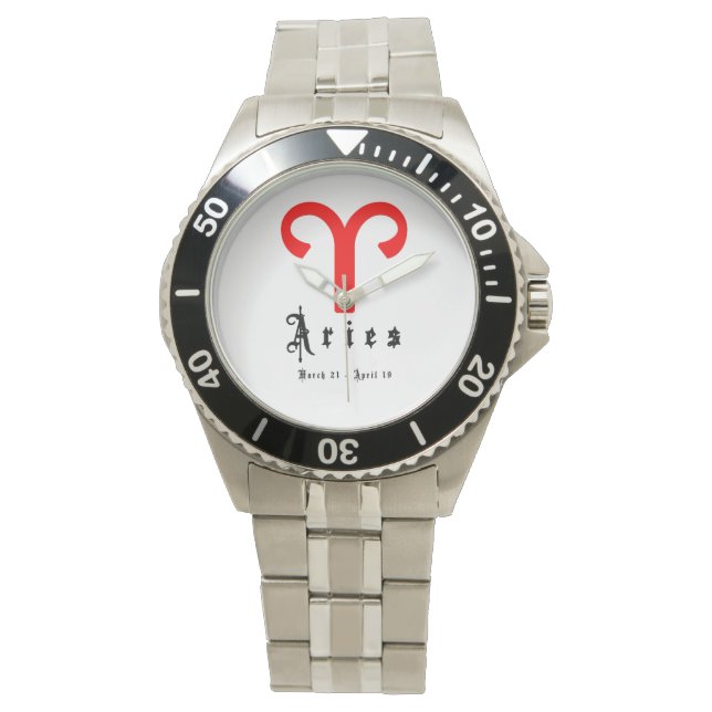 Aries Sign Astrology Zodiac Watch (Front)