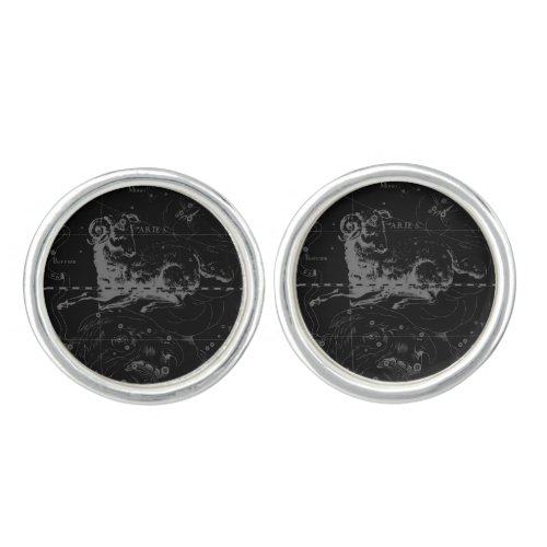 Aries Sign Constellation Hevelius circa 1690 Cufflinks