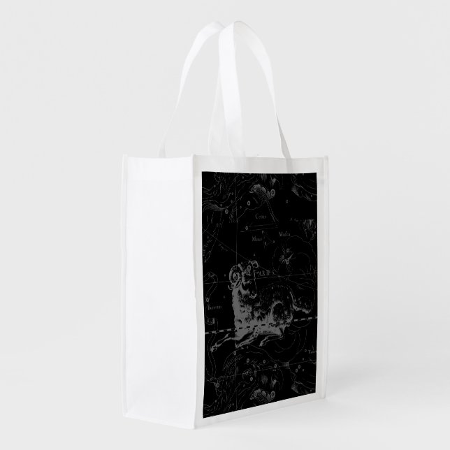 Aries Sign Constellation Hevelius circa 1690 Reusable Grocery Bag (Back Side)