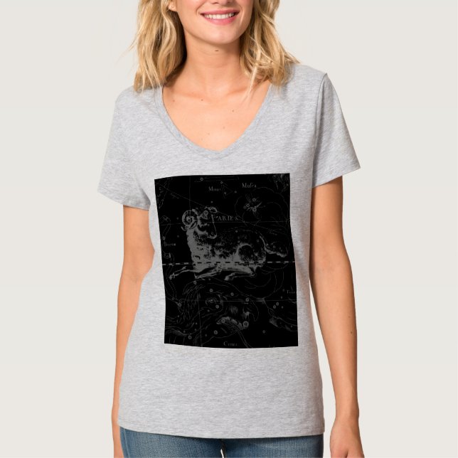 Aries Sign Constellation Hevelius circa 1690 T-Shirt (Front)