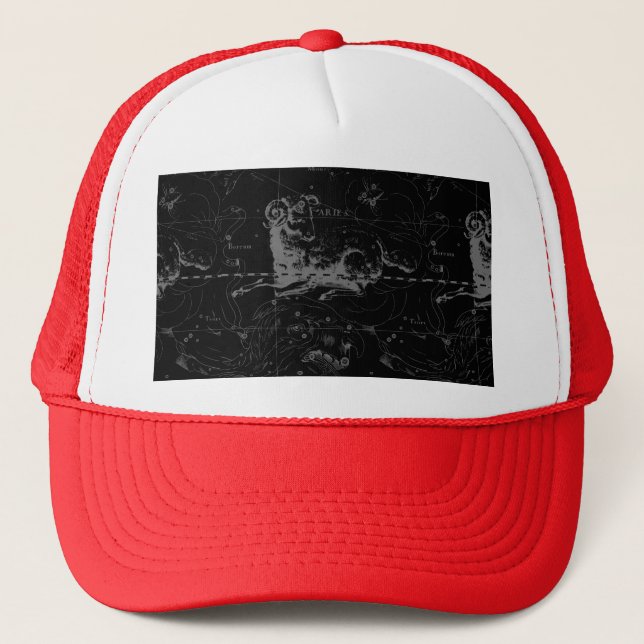 Aries Sign Constellation Hevelius circa 1690 Trucker Hat (Front)