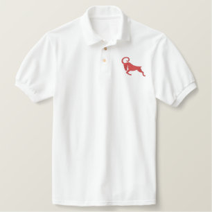 Aries Sign Embroidered Polo Shirt