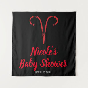 ARIES Sign Red Astrology Zodiac Party Backdrop