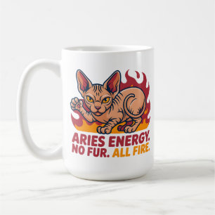 Aries Sphynx Cat Fire Zodiac Energy Art Coffee Mug