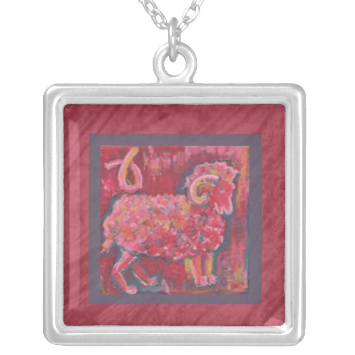 Aries, Square Zodiac Necklace