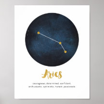 Aries star sign print