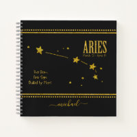 Aries Star Zodiac Sign Notebook