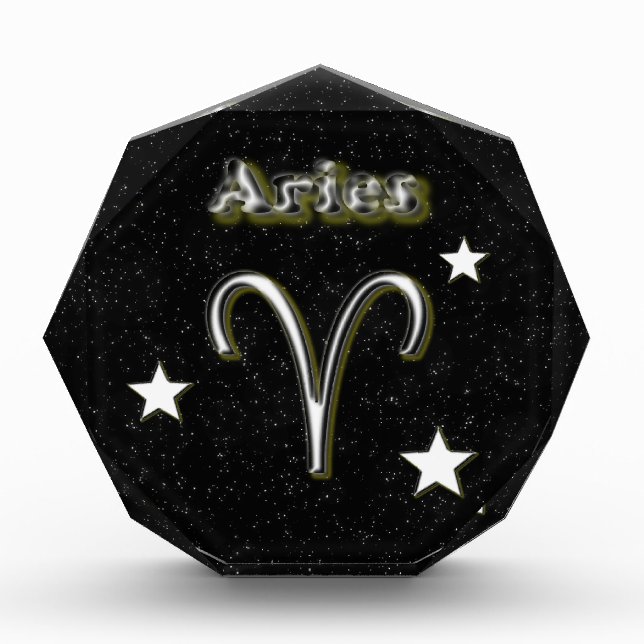 Aries symbol acrylic award (Front)