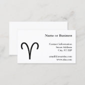 Aries Symbol Business Card (Front/Back)