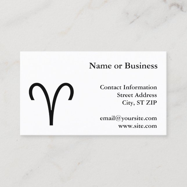 Aries Symbol Business Card (Front)