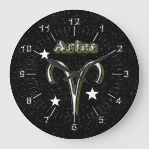 Aries symbol large clock