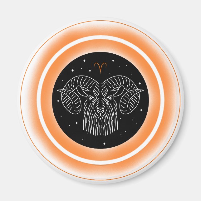 Aries Symbol – Minimal Astrology Emblem Magnet (Front)