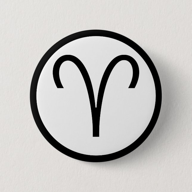 Aries Symbol Pinback Button (Front)