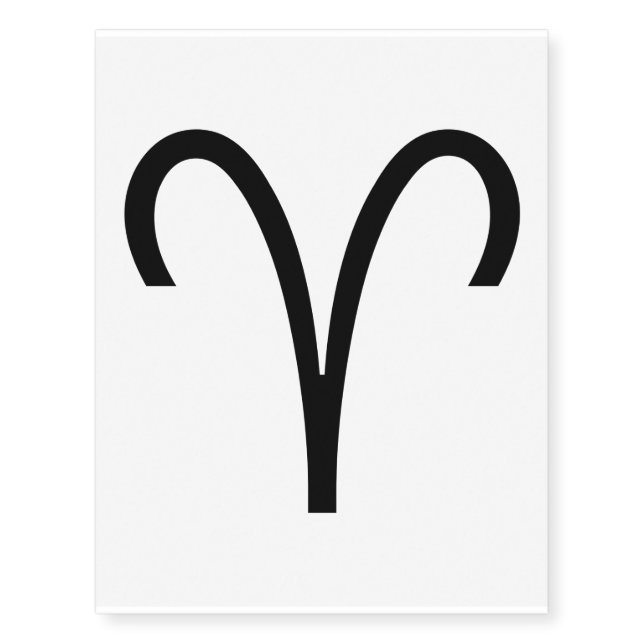 Aries Symbol Ram Zodiac Sign Temporary Tattoos (Front)