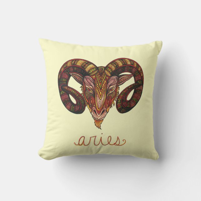 Aries Symbol Throw Pillow (Front)