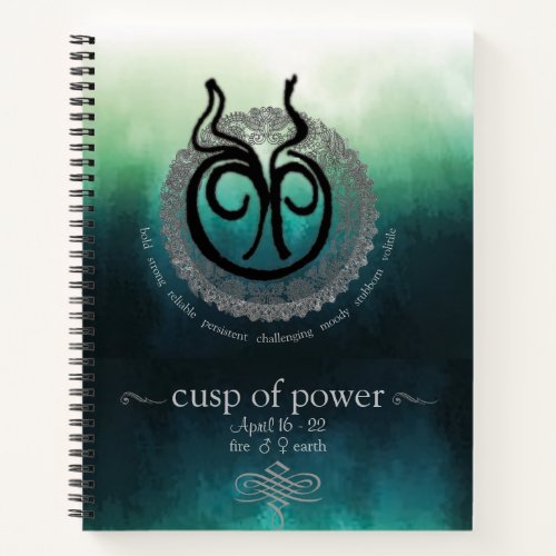 Aries_Taurus Cusp Spiral Notebook