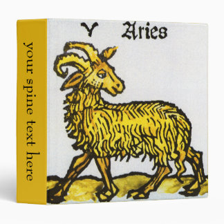 Aries the Golden Ram, Vintage Signs of the Zodiac 3 Ring Binder
