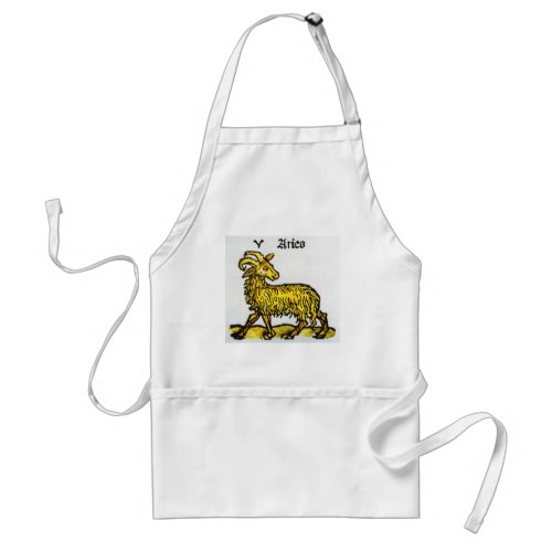 Aries the Golden Ram Vintage Signs of the Zodiac Adult Apron