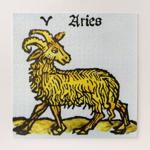 Aries the Golden Ram Vintage Signs of the Zodiac Jigsaw Puzzle