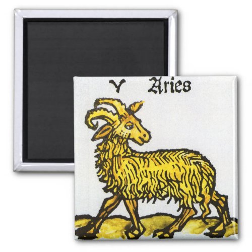 Aries the Golden Ram Vintage Signs of the Zodiac Magnet