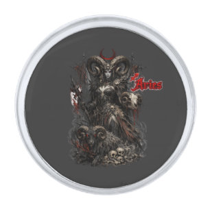  Aries — The Horned Harbinger Silver Finish Lapel Pin