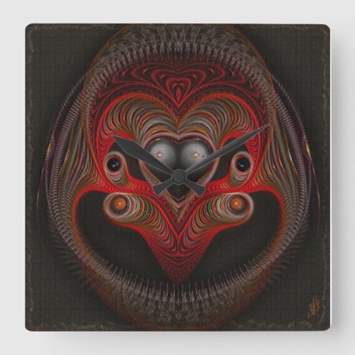 Aries the Ram Abstract Art Square Wall Clock
