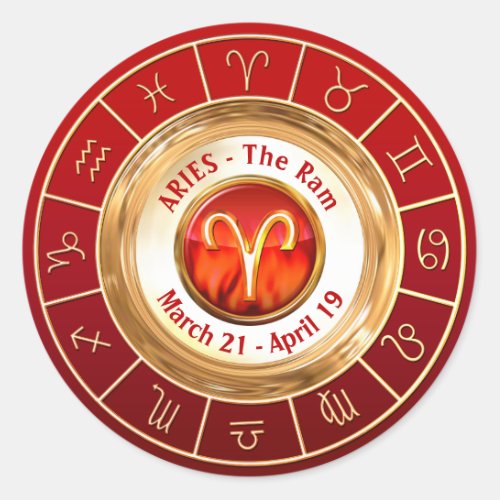 ARIES _ The Ram Astrological Sign Classic Round Sticker