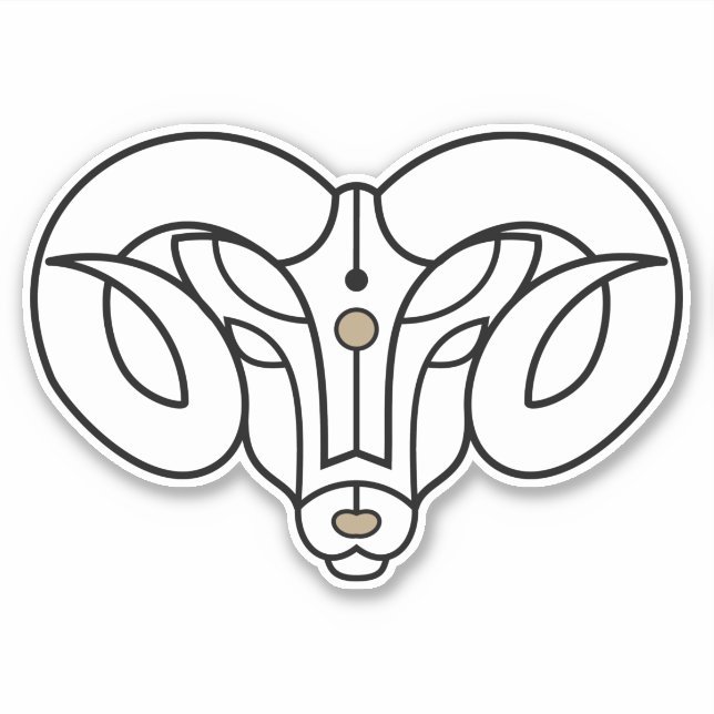 Aries the Ram black astrological symbol Fire sign Sticker (Front)