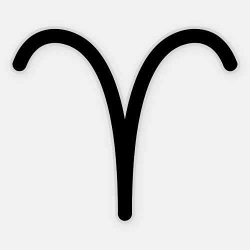 Aries the Ram black astrological symbol fire sign Sticker