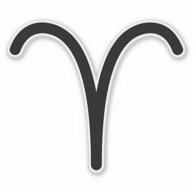 Aries the Ram black astrological symbol fire sign Sticker (Front)