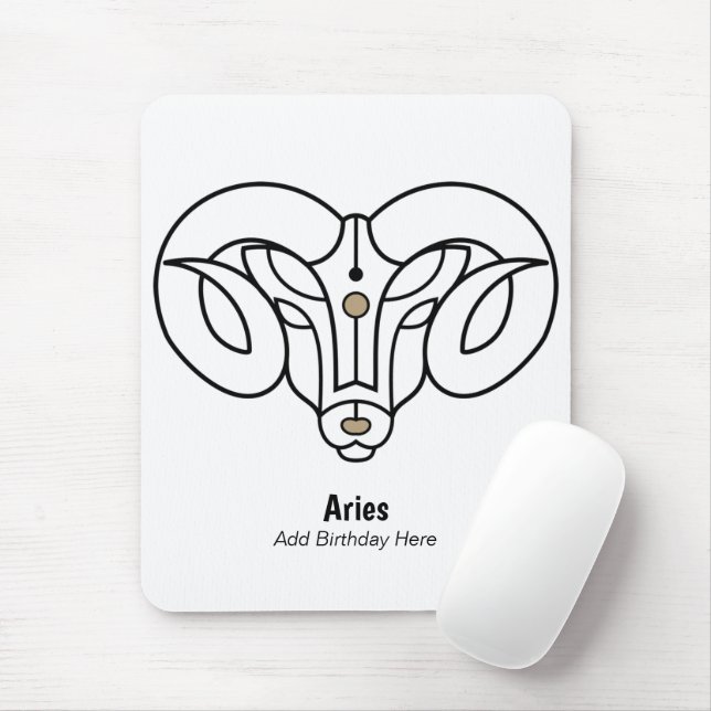 Aries the ram black gold personalize mouse pad (With Mouse)