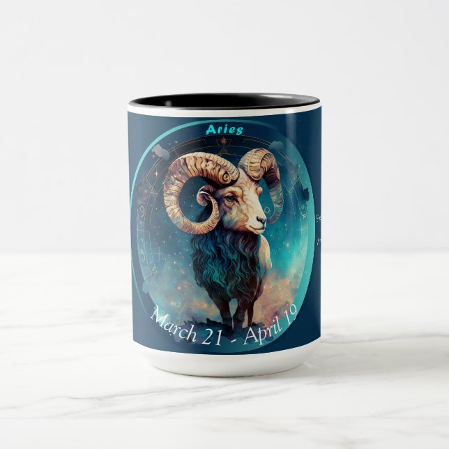 Aries the Ram Customizable "March 21 - April 19" Mug (Center)