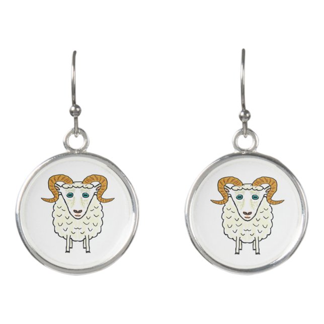 Aries the Ram Earrings (Front)