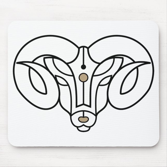 Aries the Ram gold and black zodiac astrology  Mouse Pad (Front)