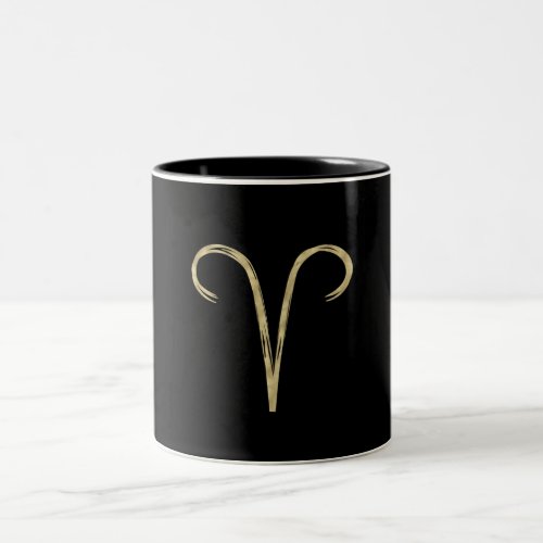 ARIES The Ram Gold Brush Fire Sign Astrology Sign Two_Tone Coffee Mug