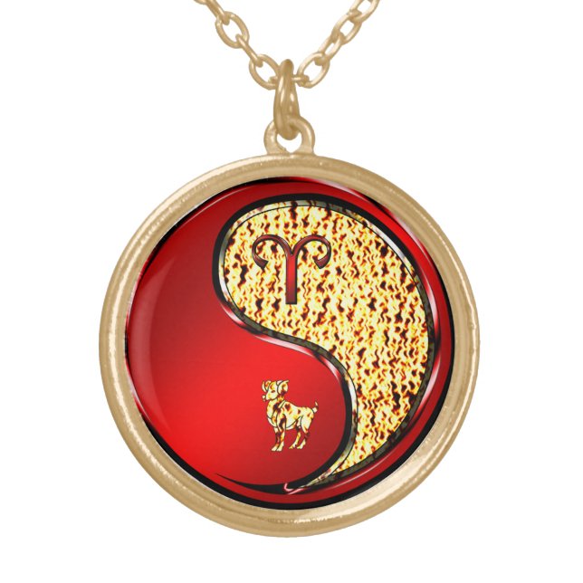 Aries the Ram Gold Plated Necklace (Front)
